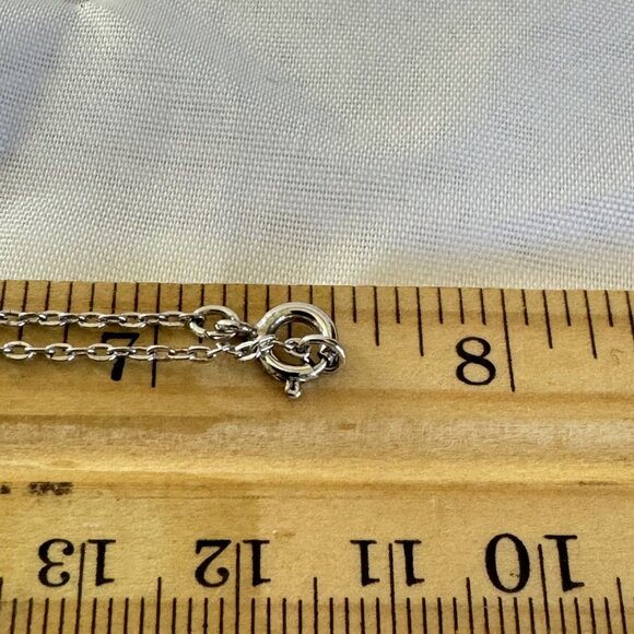 VTG Solid Sterling Silver 925 Cross Cable Link Pendant Necklace Size 15'' Length - Picture 10 of 11